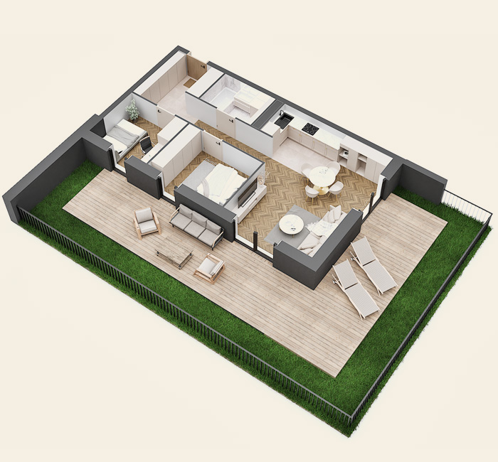 Przykładowy plan mieszkania 3-pokojowego